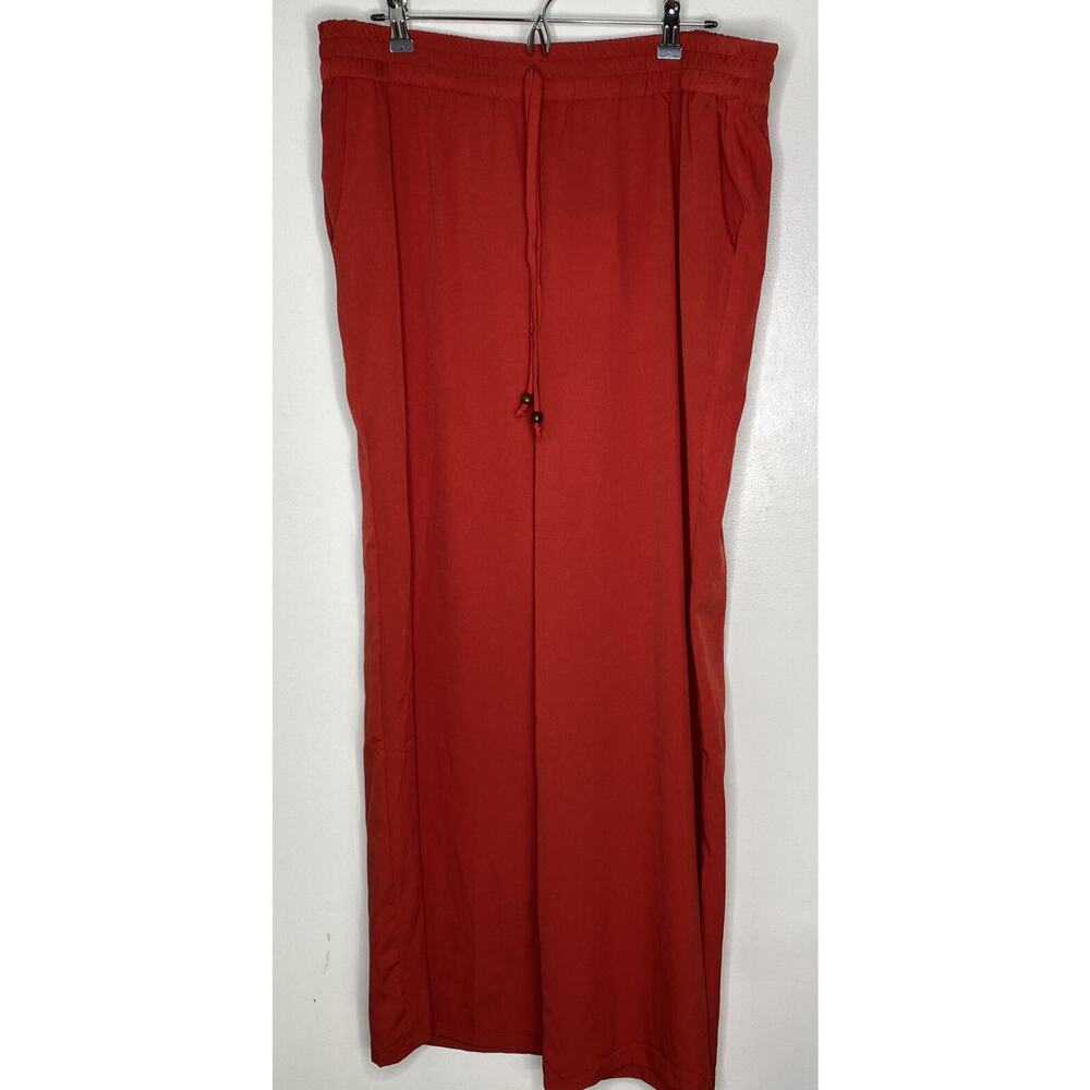 The Magic Of Stevie And Lindsay Plus 2X Burgandy Red Elastic Waist Pants NWT New